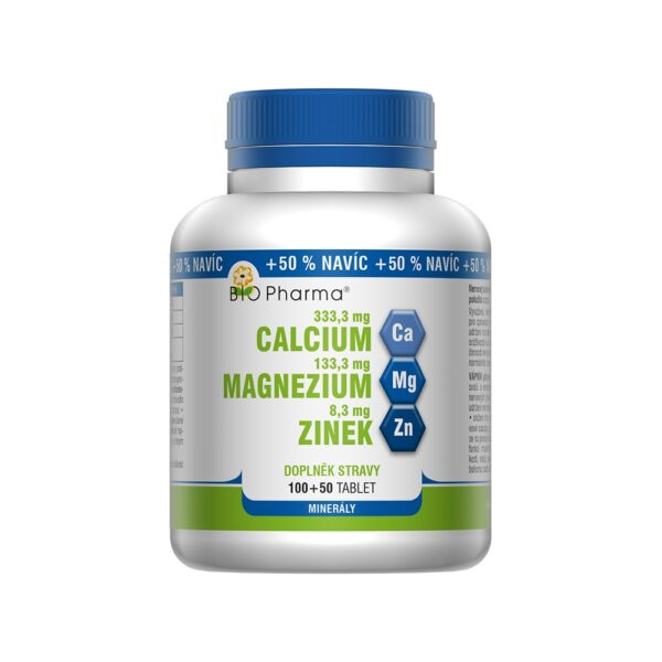 Calcium 333,3 mg + Magnezium 133,3 mg + Zinek 8,3 mg 100+50 tablet