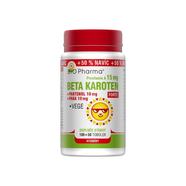 Beta karoten Forte 15 mg + Pantenol 10 mg + PABA 10 mg 100+50 tobolek