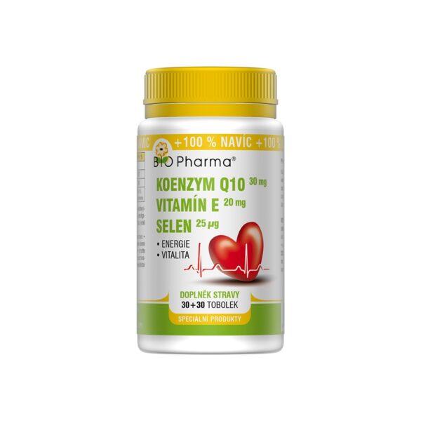 Koenzym Q10 30 mg + Vitamín E 20 mg + Selen 25 µg 30+30 tobolek