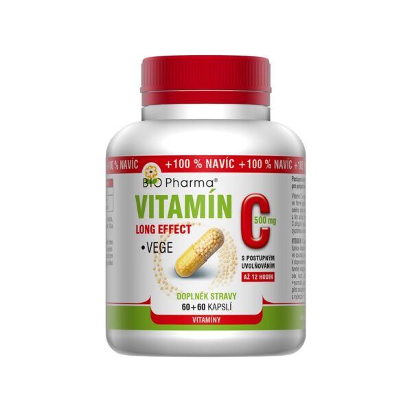 Vitamín C 500 mg long effect 60+60 kapslí