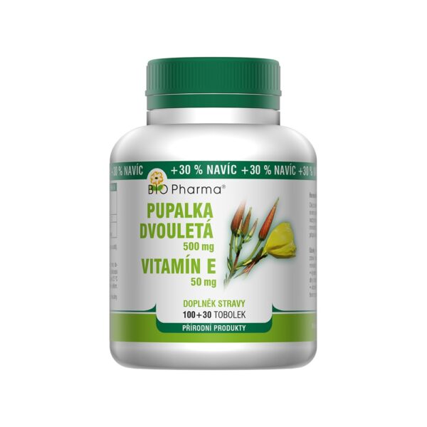 Pupalka dvouletá 500 mg + Vitamín E 50 mg 100+30 tobolek