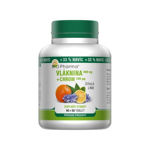 Vláknina 600 mg + Chrom 200 μg 90+30 tablet