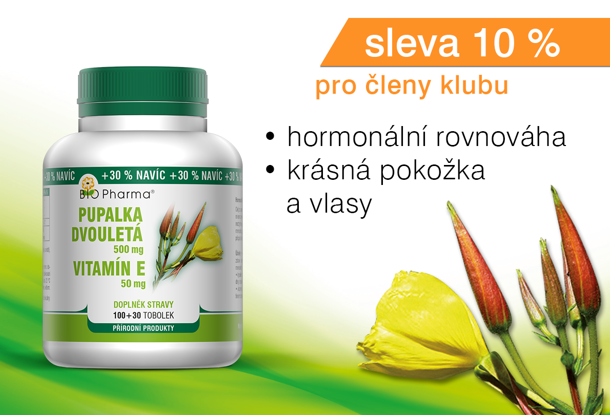 Pupalka dvouletá 500 mg + Vitamín E 50 mg 100+30 tobolek