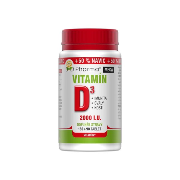 Vitamín D3 Mega 2000 I.U. 180+90 tablet