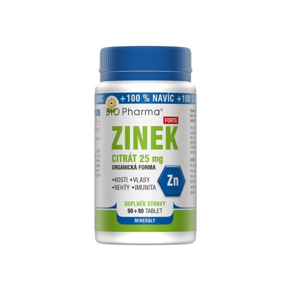 Zinek citrát Forte 25 mg 90+90 tablet
